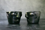 Las Melodias De La Luna Handmade Black Clay Copita's for Mezcal from Oaxaca Mexico 